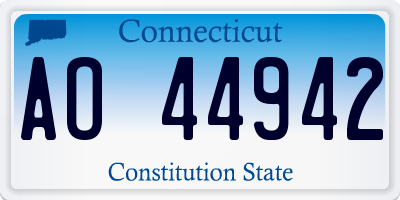 CT license plate AO44942