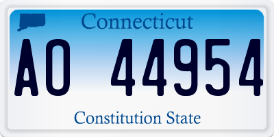 CT license plate AO44954