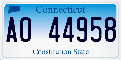CT license plate AO44958