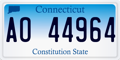 CT license plate AO44964