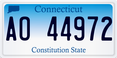 CT license plate AO44972