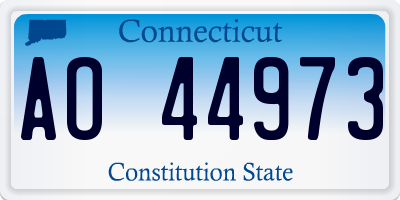 CT license plate AO44973