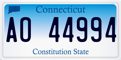 CT license plate AO44994