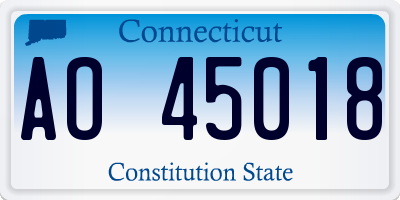 CT license plate AO45018
