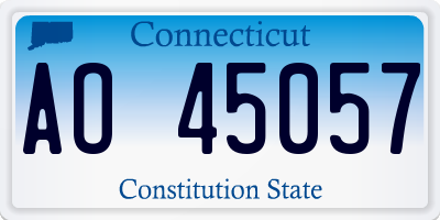 CT license plate AO45057