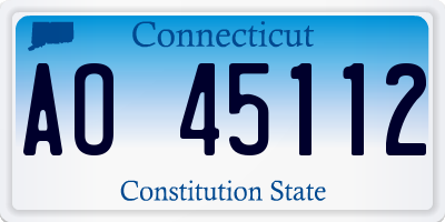 CT license plate AO45112