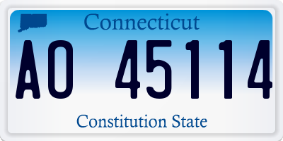 CT license plate AO45114