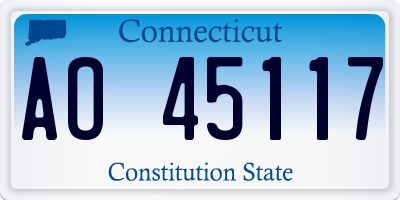 CT license plate AO45117