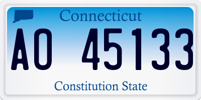 CT license plate AO45133