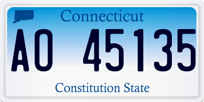 CT license plate AO45135