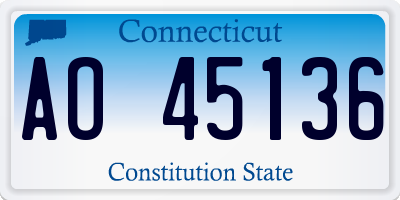 CT license plate AO45136