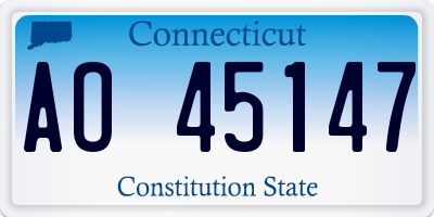 CT license plate AO45147