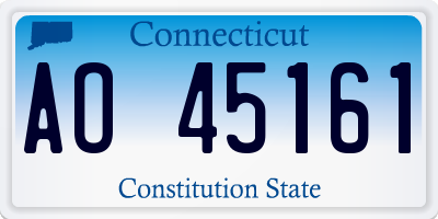 CT license plate AO45161