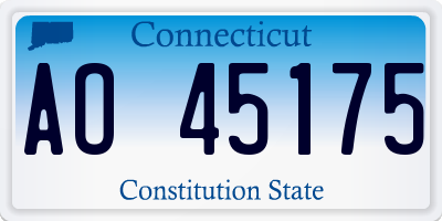CT license plate AO45175