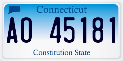 CT license plate AO45181