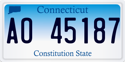 CT license plate AO45187