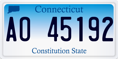 CT license plate AO45192