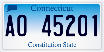 CT license plate AO45201