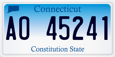 CT license plate AO45241