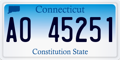 CT license plate AO45251