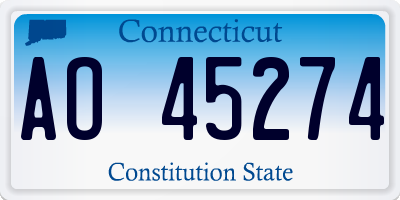 CT license plate AO45274