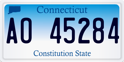 CT license plate AO45284