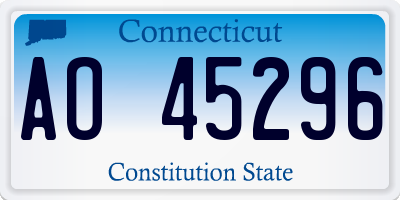 CT license plate AO45296