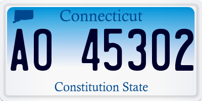 CT license plate AO45302