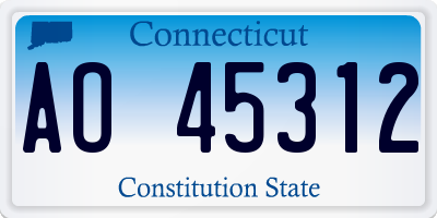 CT license plate AO45312