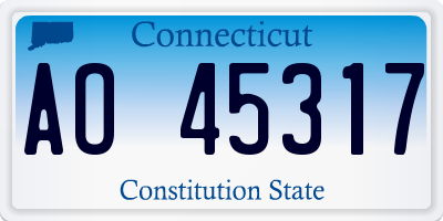 CT license plate AO45317