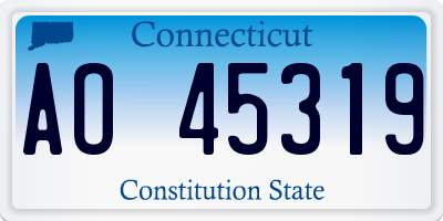 CT license plate AO45319