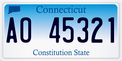 CT license plate AO45321