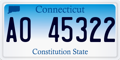 CT license plate AO45322