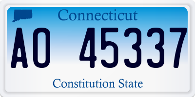 CT license plate AO45337