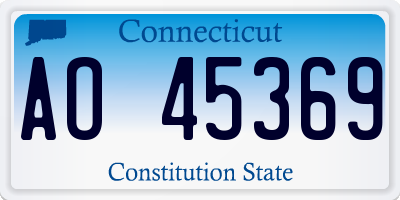 CT license plate AO45369