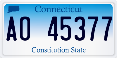 CT license plate AO45377