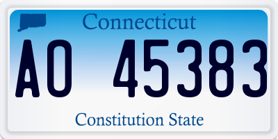 CT license plate AO45383