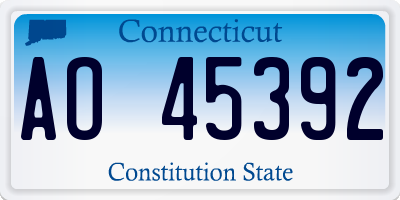 CT license plate AO45392