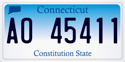 CT license plate AO45411