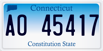 CT license plate AO45417