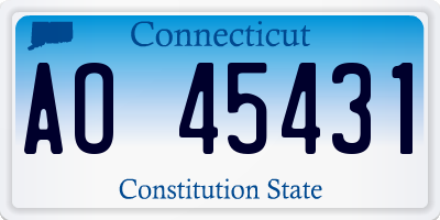 CT license plate AO45431
