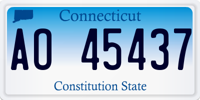 CT license plate AO45437