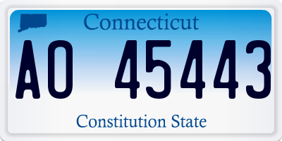 CT license plate AO45443
