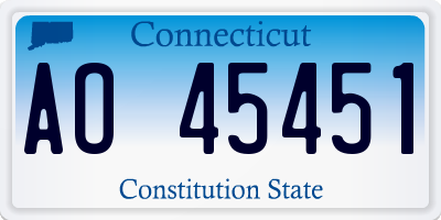 CT license plate AO45451