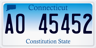 CT license plate AO45452