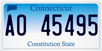 CT license plate AO45495