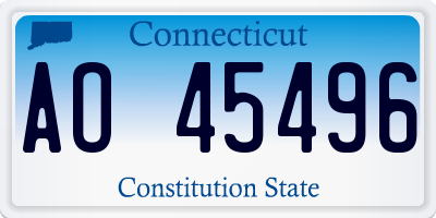 CT license plate AO45496