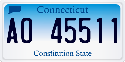 CT license plate AO45511