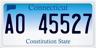 CT license plate AO45527