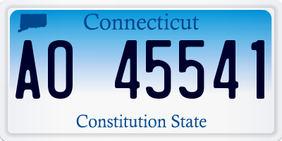 CT license plate AO45541